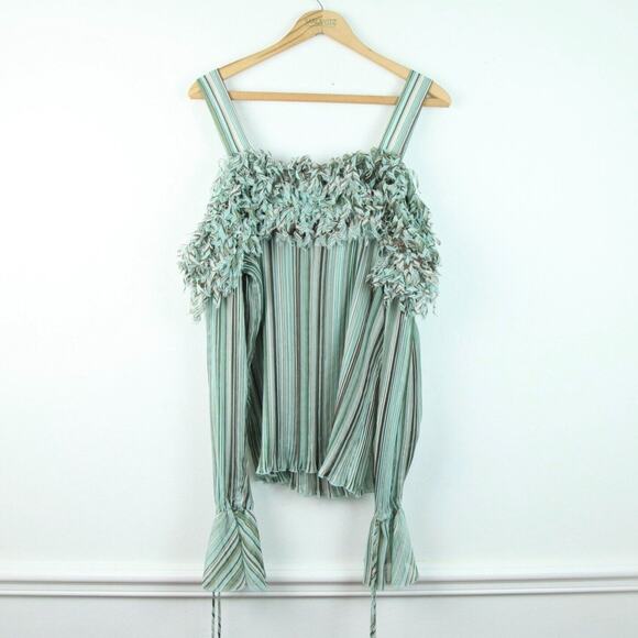 FLAW Y2K Plus Size 1X-3X Top Fairy Glitter Disco Fringe Sheer Ruffle Feminine - Picture 12 of 15